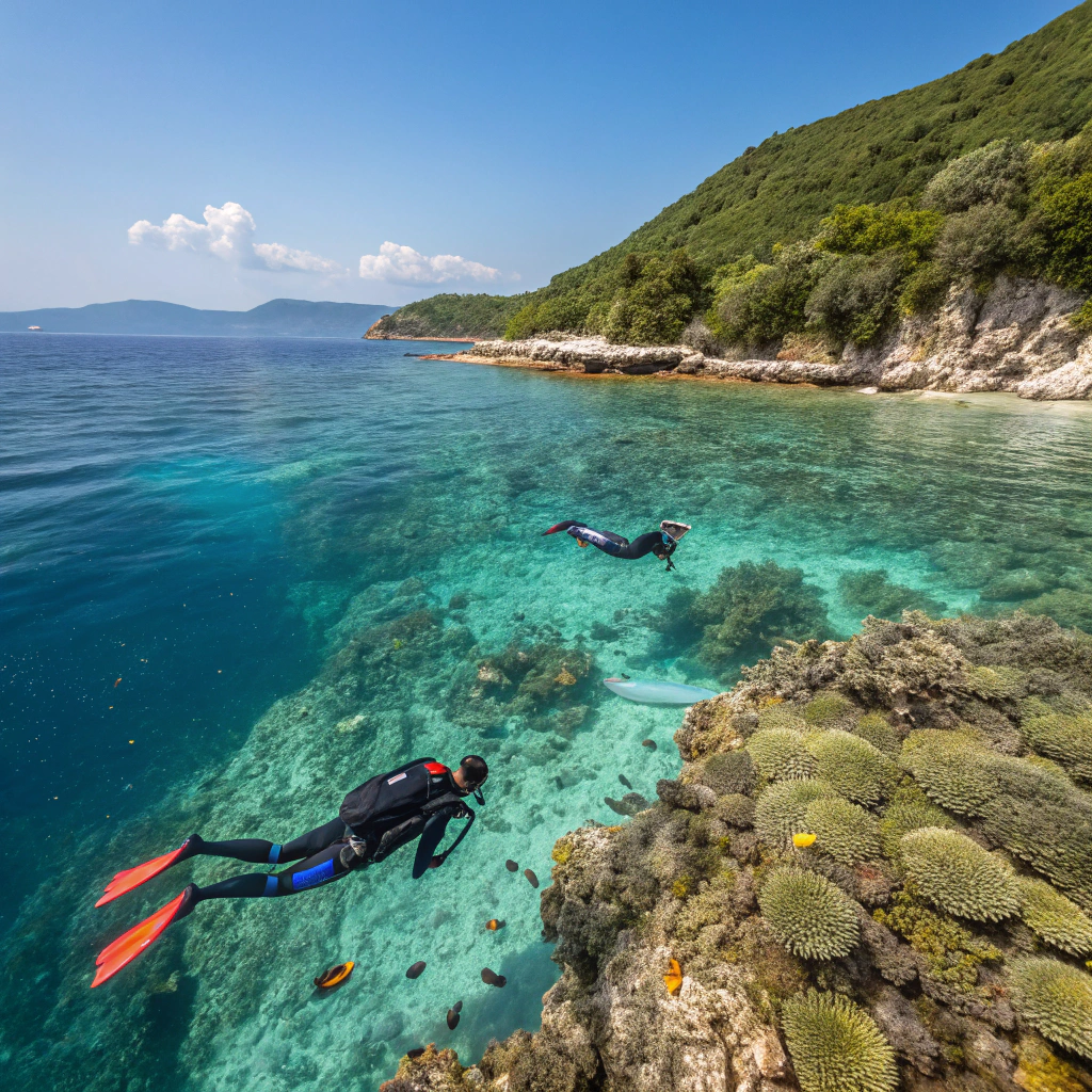 Snorkelen in de baai van Grama