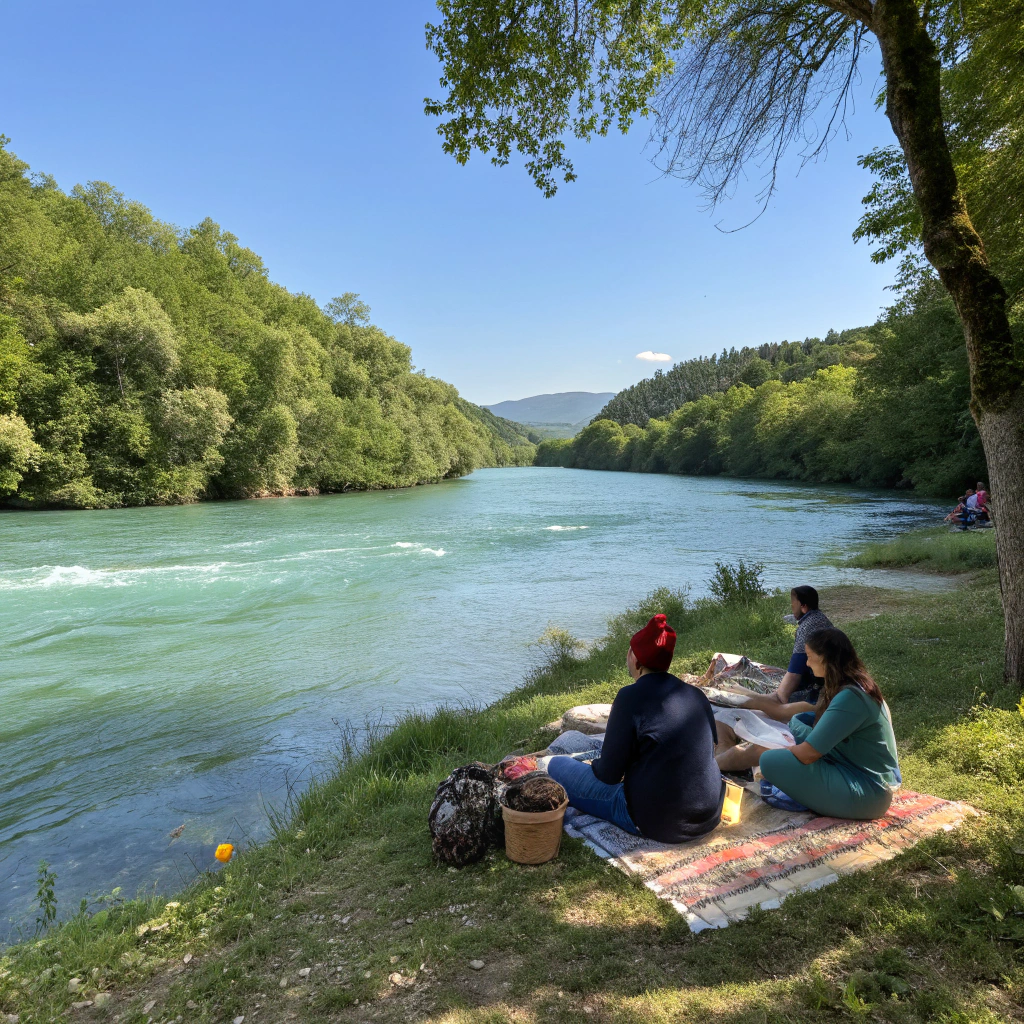 Picknick am Qudyalçay Fluss