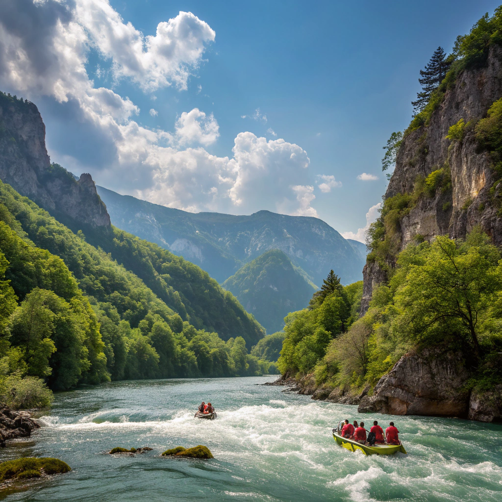 Rafting på Una-floden