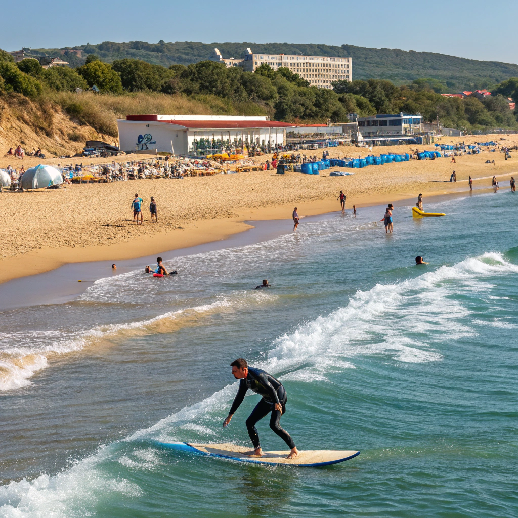 Surfing at Sunny Beach