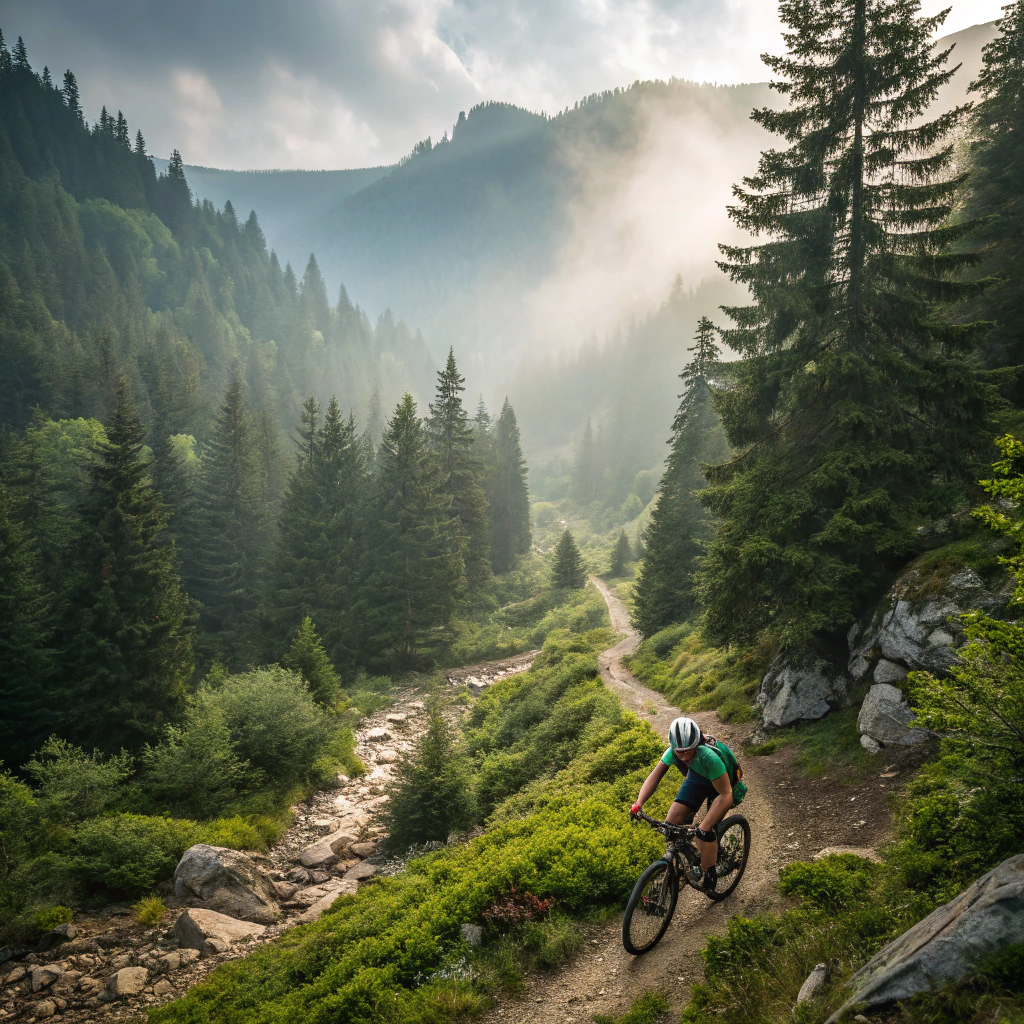 Mountainbike-Tour durch die Wälder