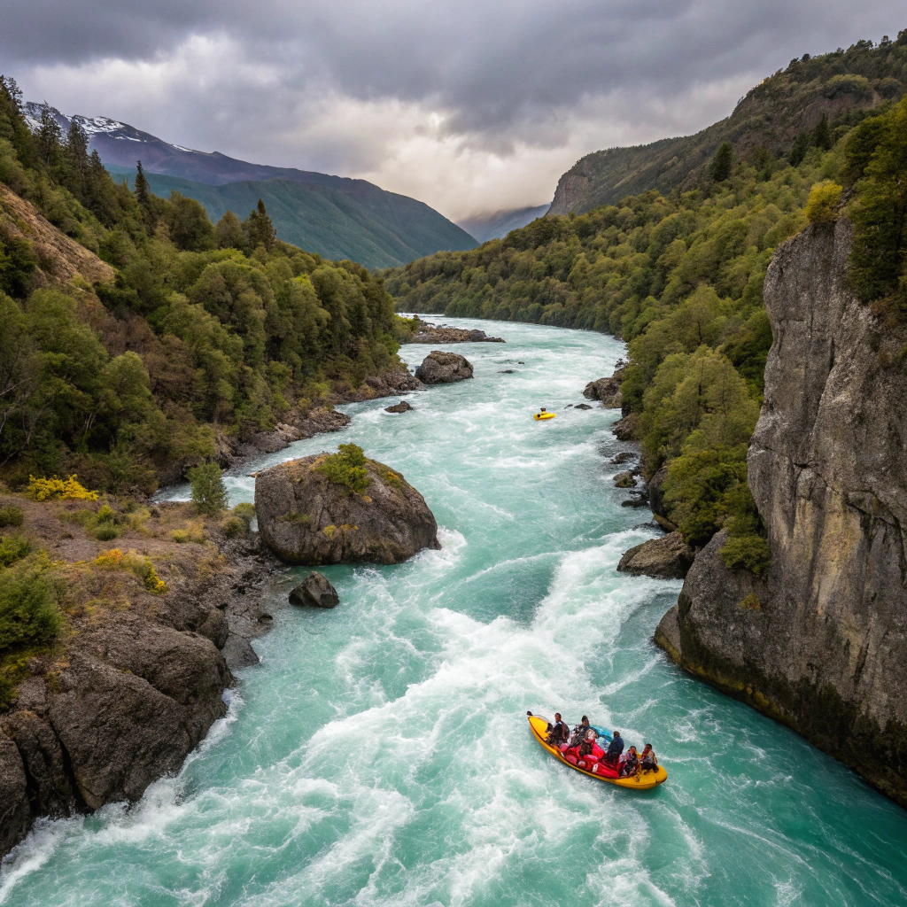 Rafting på Río Baker