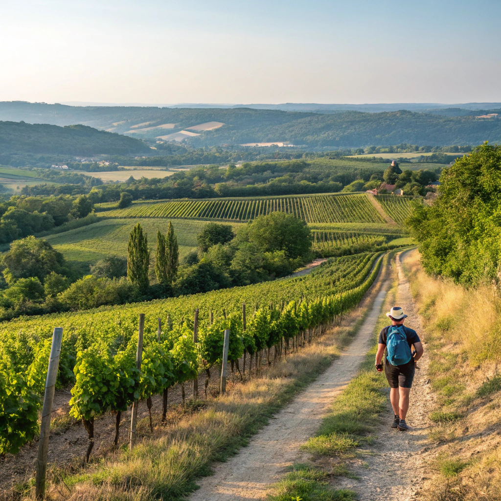 Wanderung durch die Weinberge von Bergerac