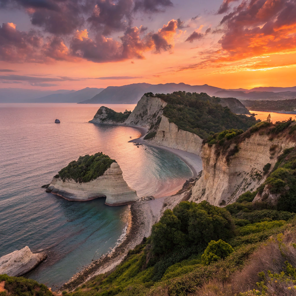 Sonnenuntergang am Kap Drastis (Korfu)