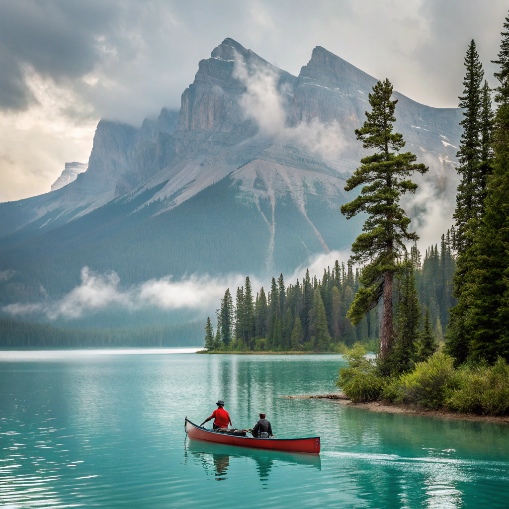 Kanutour auf dem Maligne Lake