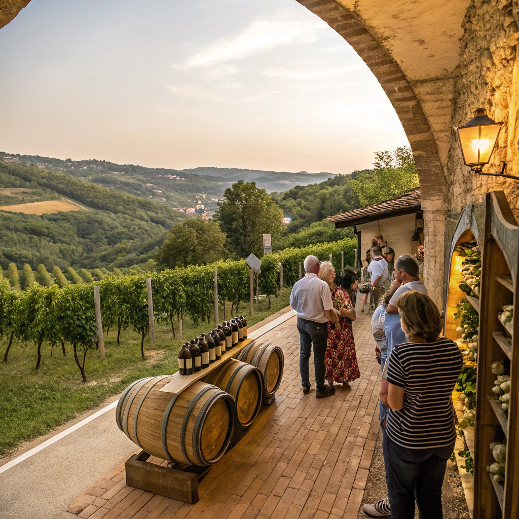 Degustazione di vini nei vigneti di Momiano