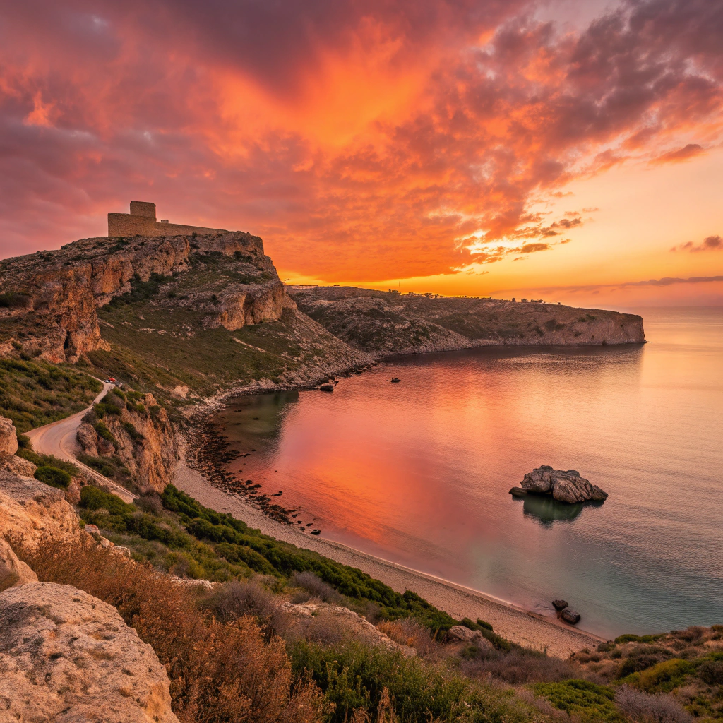 Sunset am Ghajn Tuffieha Bay