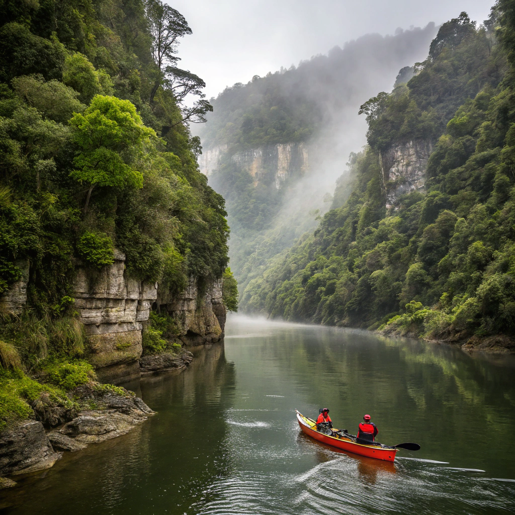 Kano-tocht op de Whanganui-rivier