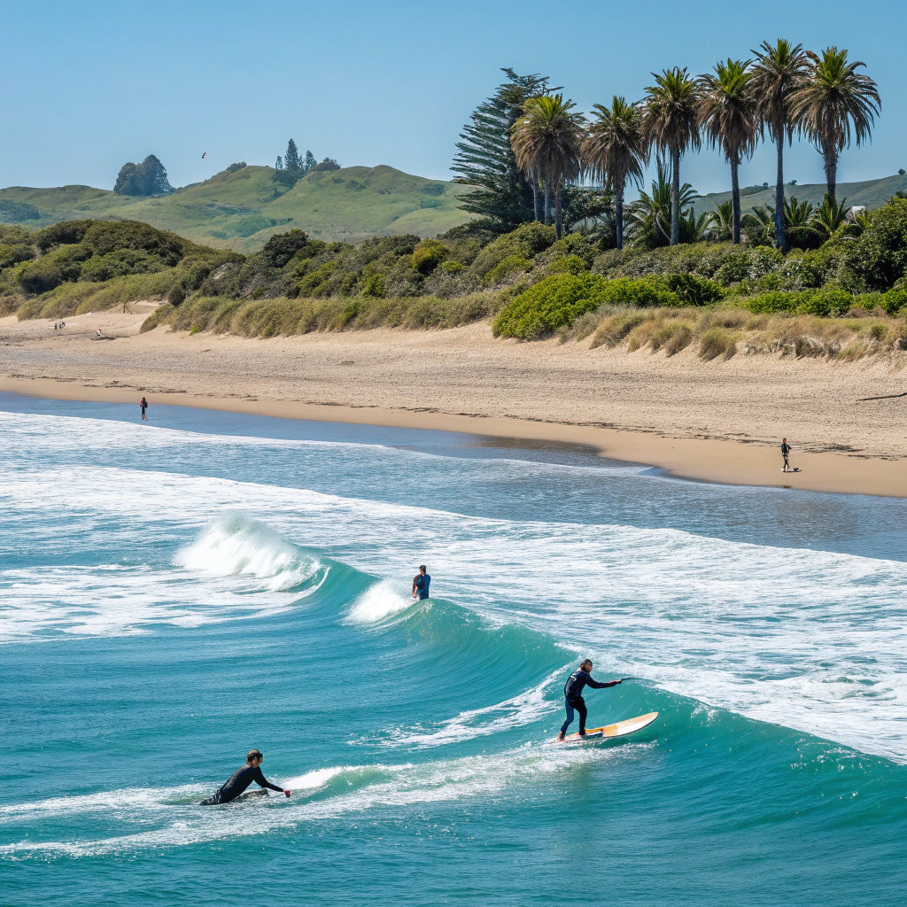 Surfen bij Waitarere Beach