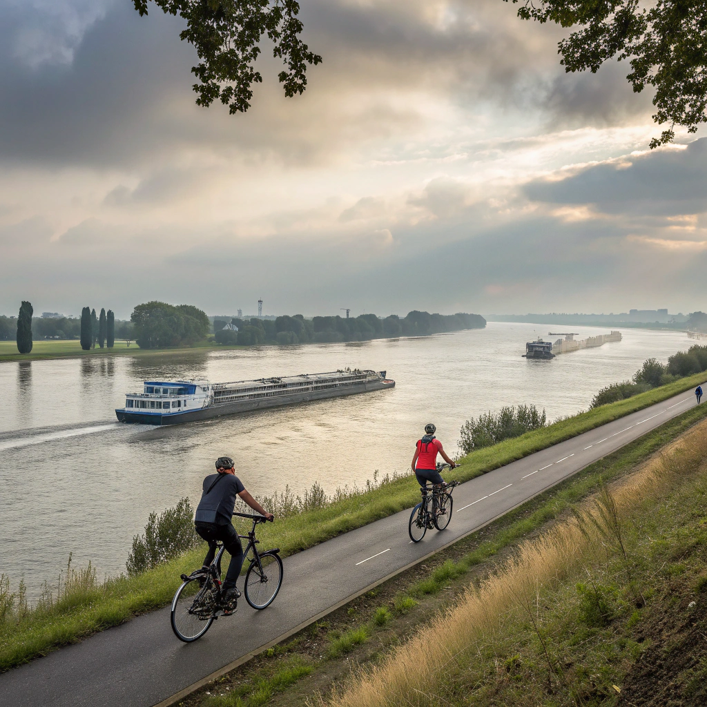 Fietstocht langs de Rijn