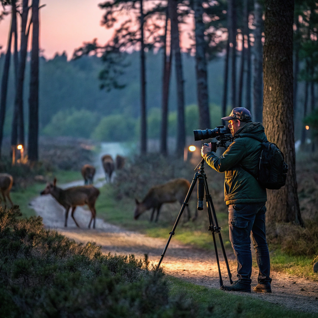 Wildbeobachtung in der Dämmerung