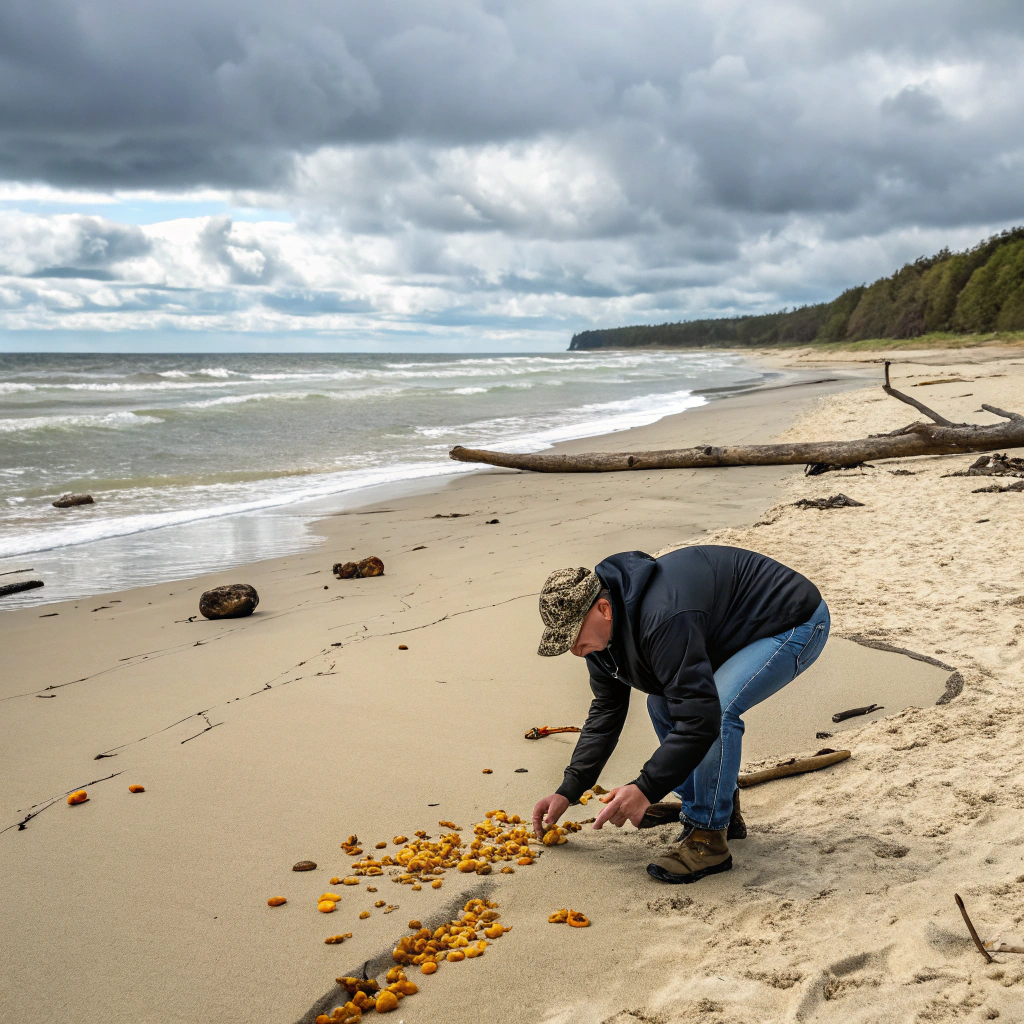 Bernsteinsuche am Strand