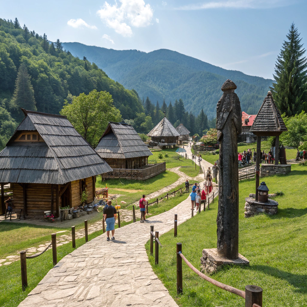 Besuch des Holzdorfes Drvengrad