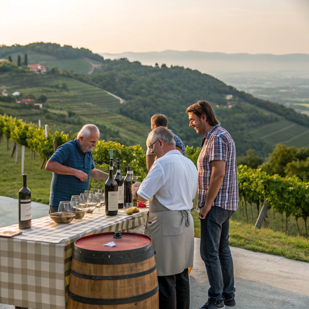 Degustazione di vini nel Carso sloveno