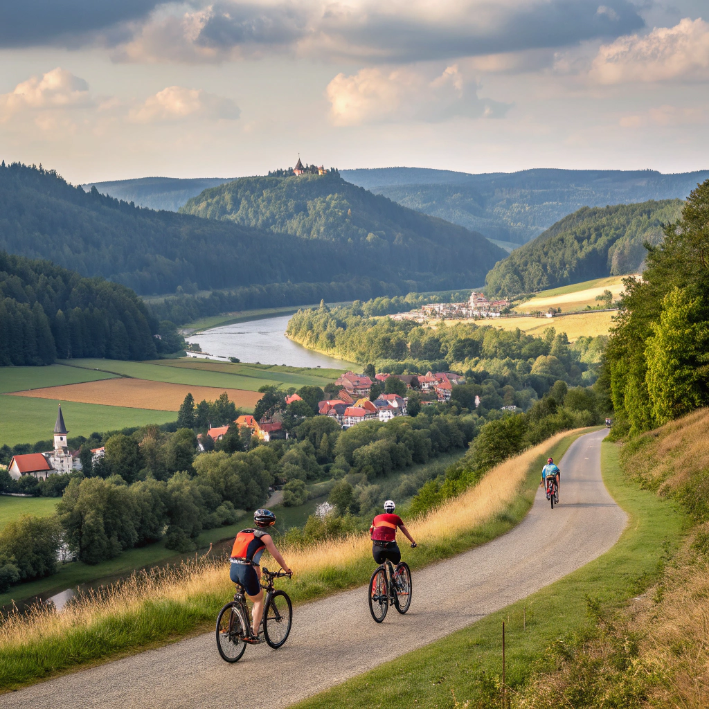 Radfahren entlang der Elbe