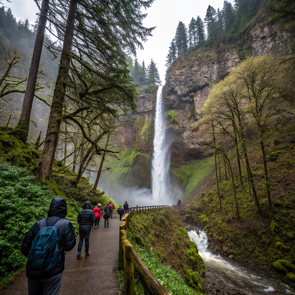 Wanderung zum Multnomah Falls
