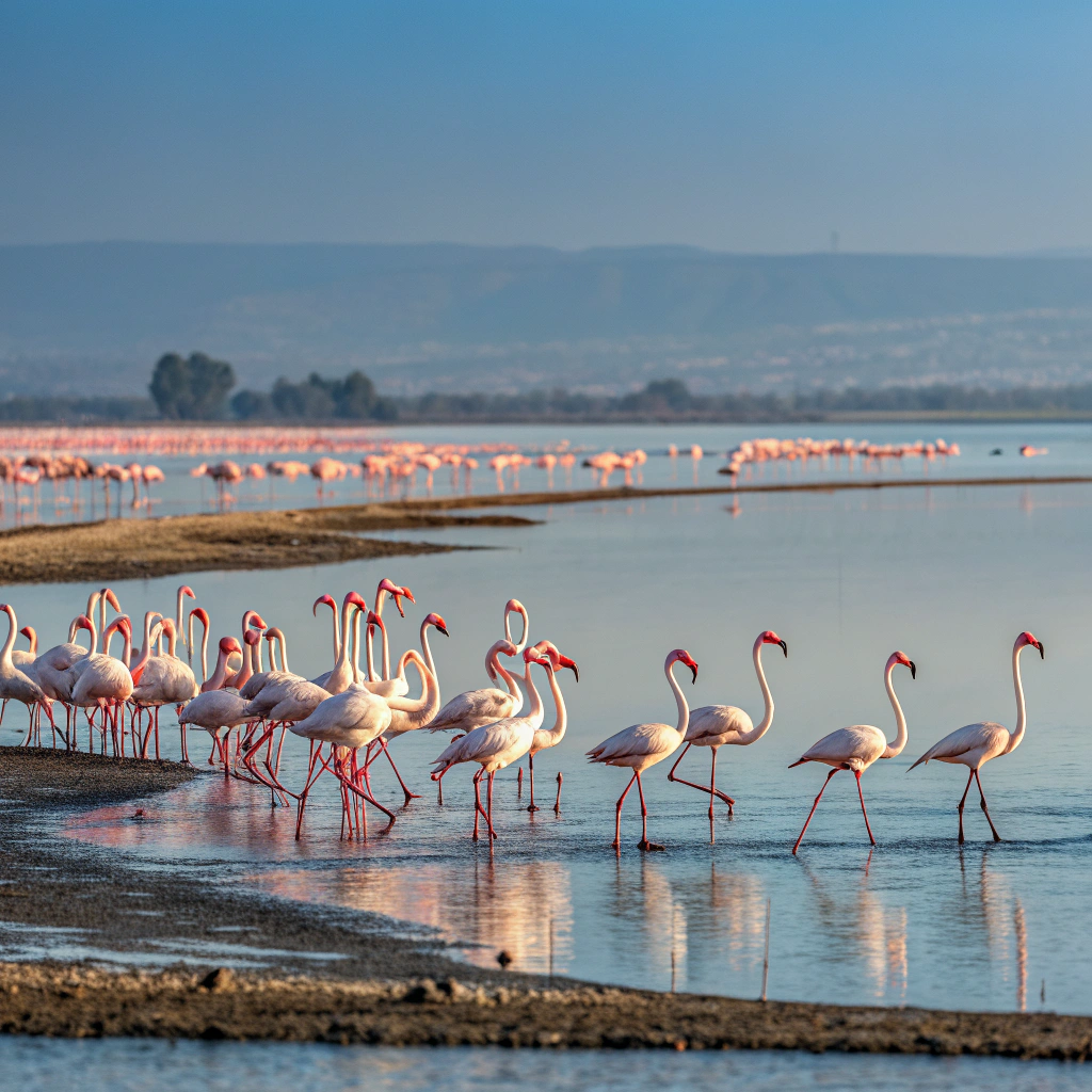 Osservare i fenicotteri al lago salato