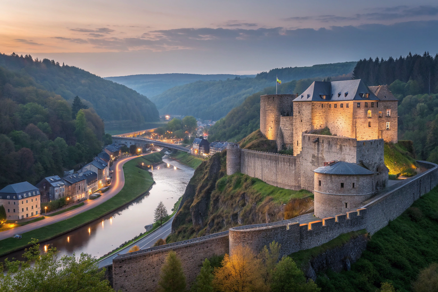 Bouillon Castle by Night