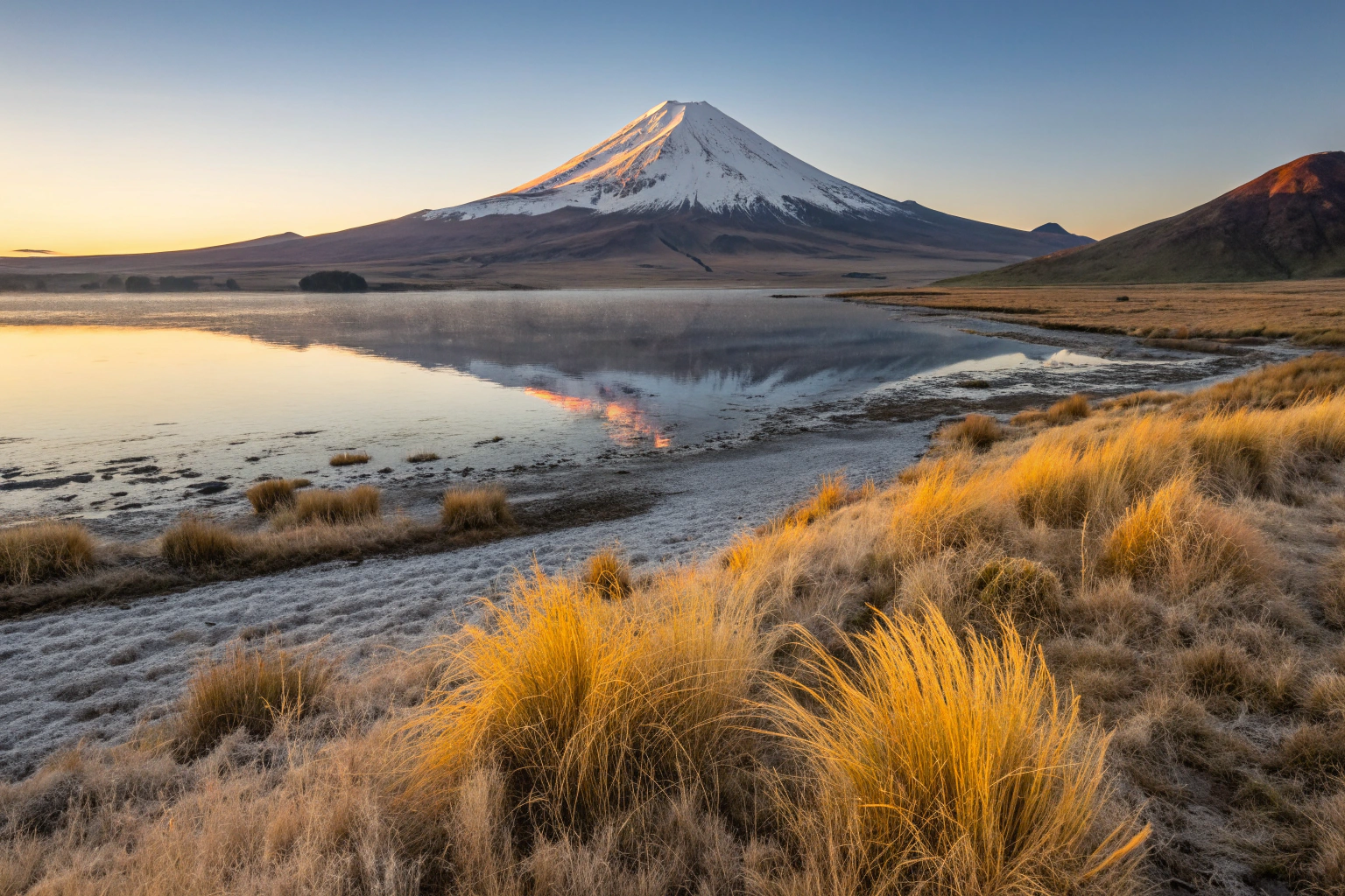 Sunrise at Lago Chungará