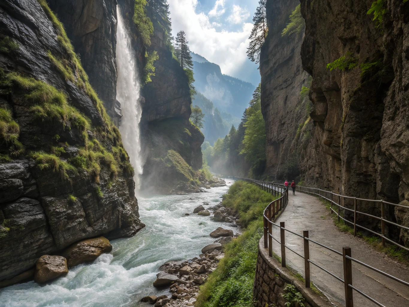 Hiking through the Partnach Gorge