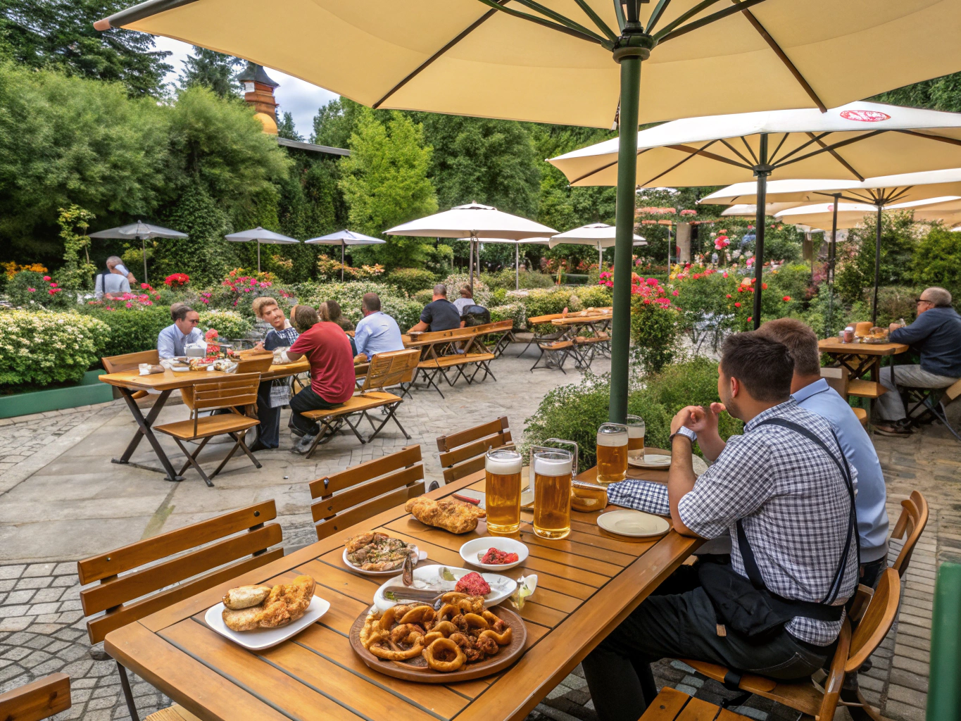Bavarian Delicacies in the Beer Garden