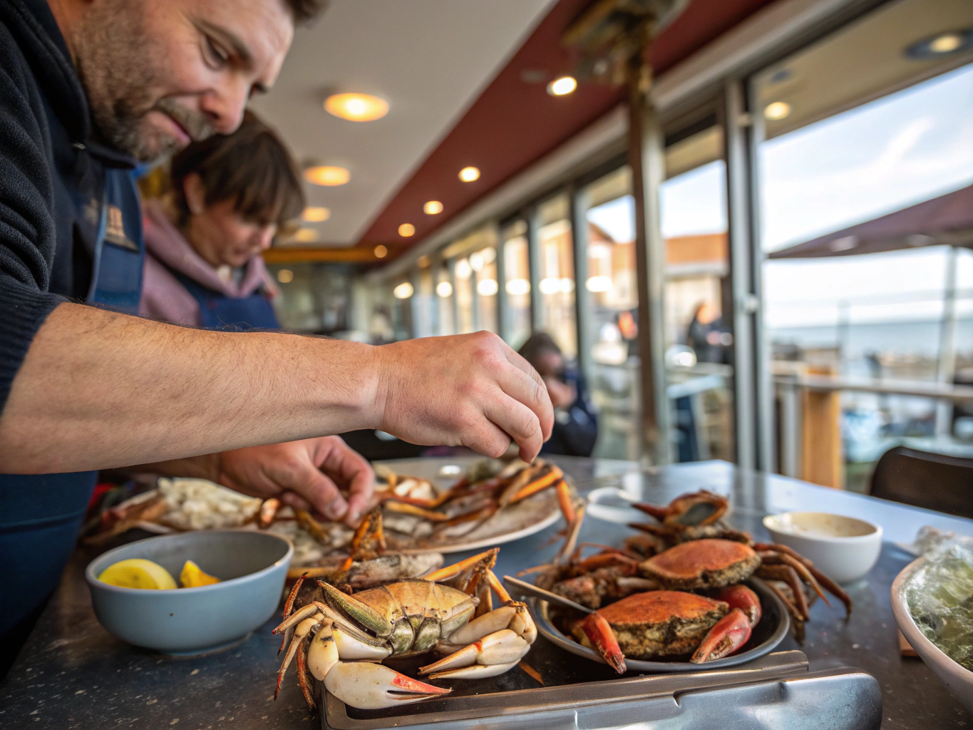Peeling Shrimps in Büsum