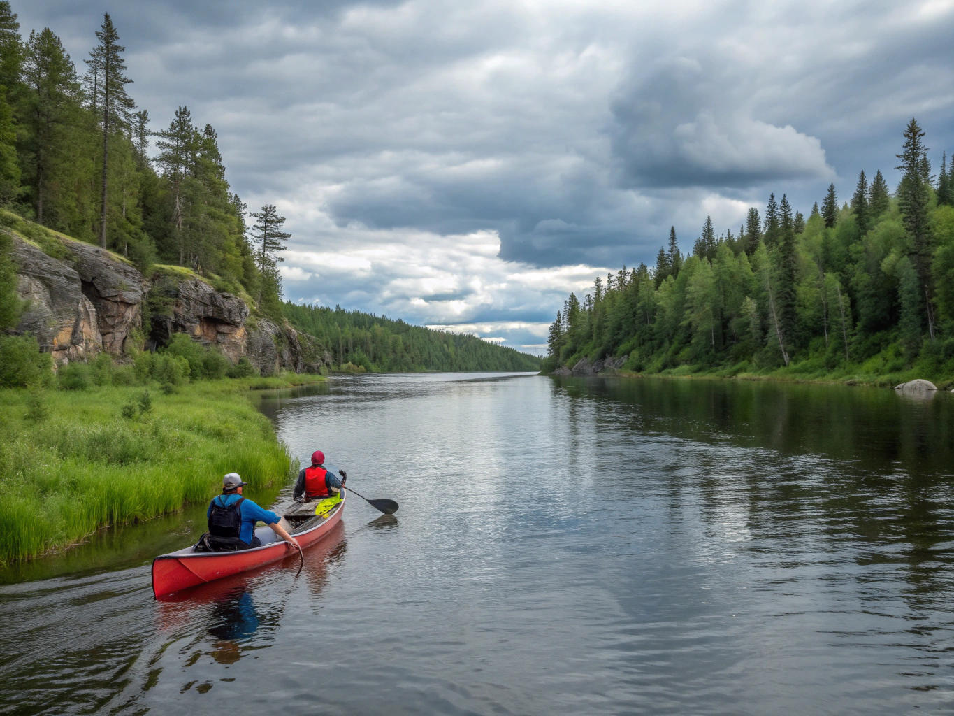 Canoeing on the Ounasjoki River