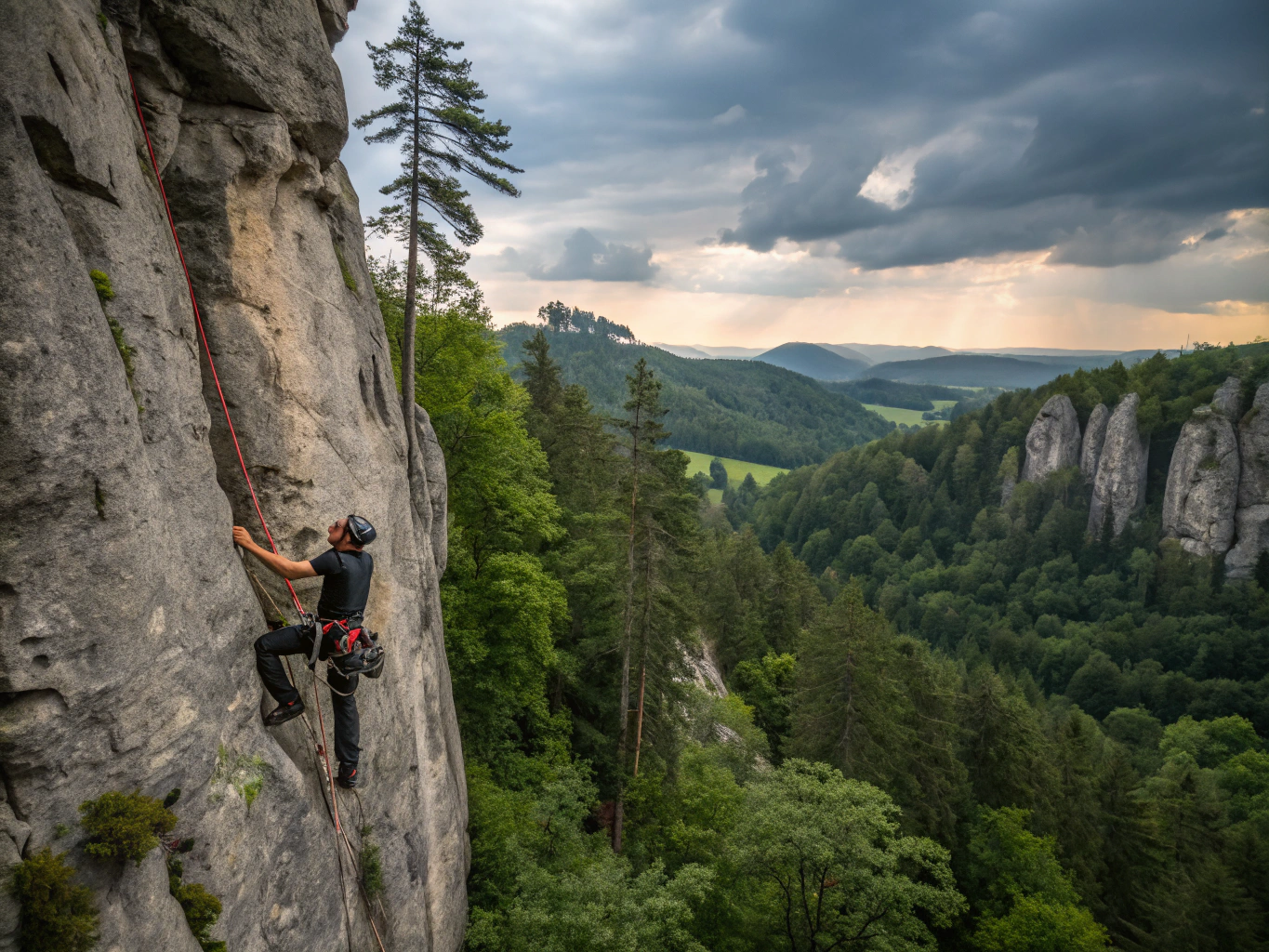 Climbing in the Veldenstein Forest