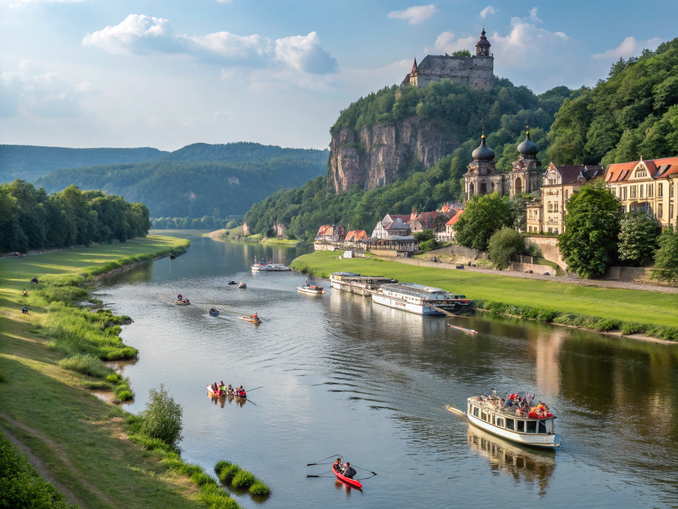 Canoeing on the Elbe