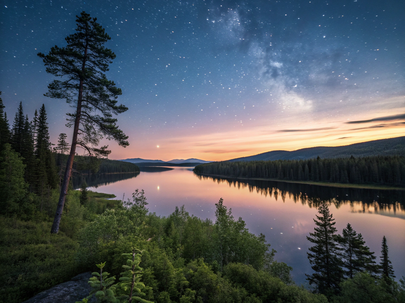 Midnight Sun at Torneträsk