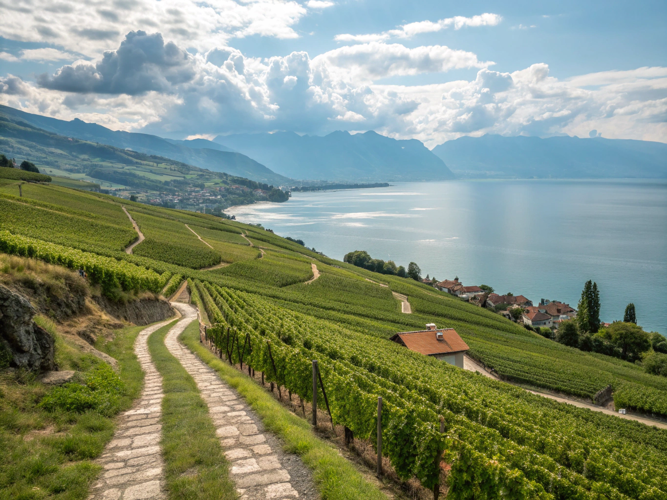 Hiking through the Lavaux Vineyards